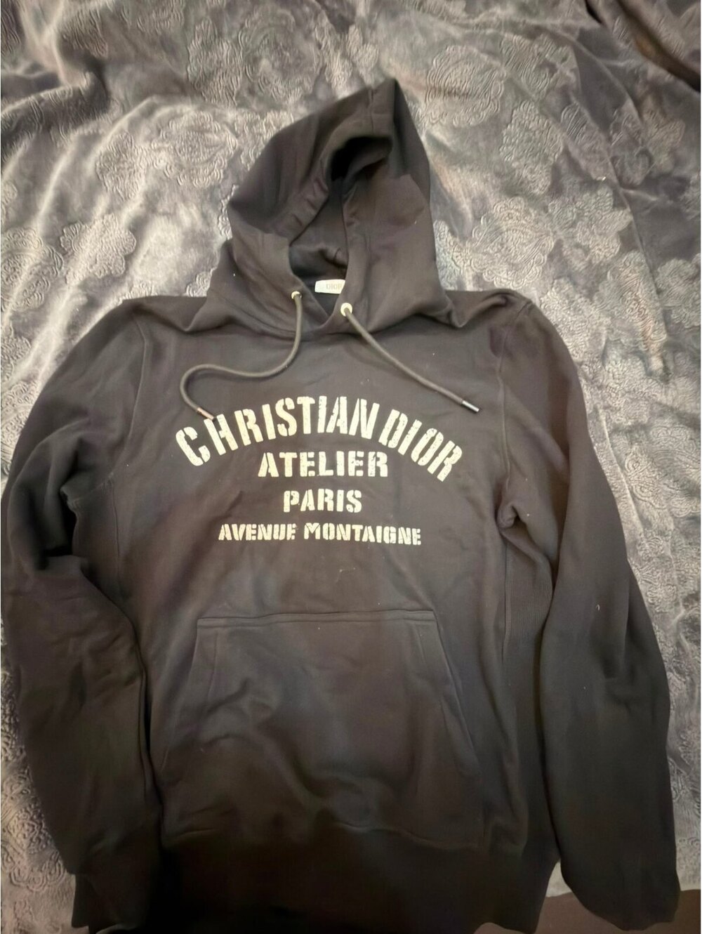 Christian Dior Atelier Paris Avenue Montaigne Black Hoodie